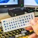 Топ наклейки на клавіатуру прозорі, синій текст, вирізані по контуру, жирний шрифт 2241369726 фото 4