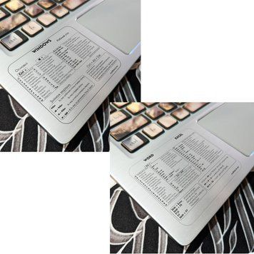 Наклейки з переліком гарячих клавіш Windows + Word Excel for Windows, прозора наліпка, чорний текст 2135949249 фото